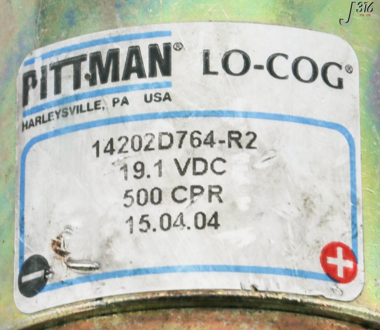 30313 PITTMAN LO-COG DC SERVO MOTOR,19.1 VDC, 500CPR 14202D764-R2
